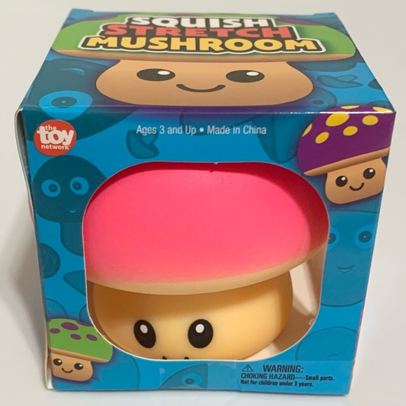 The Toy Network Other - Squish Stretch Mushroom NEW Squishy Sensory Toy PINK